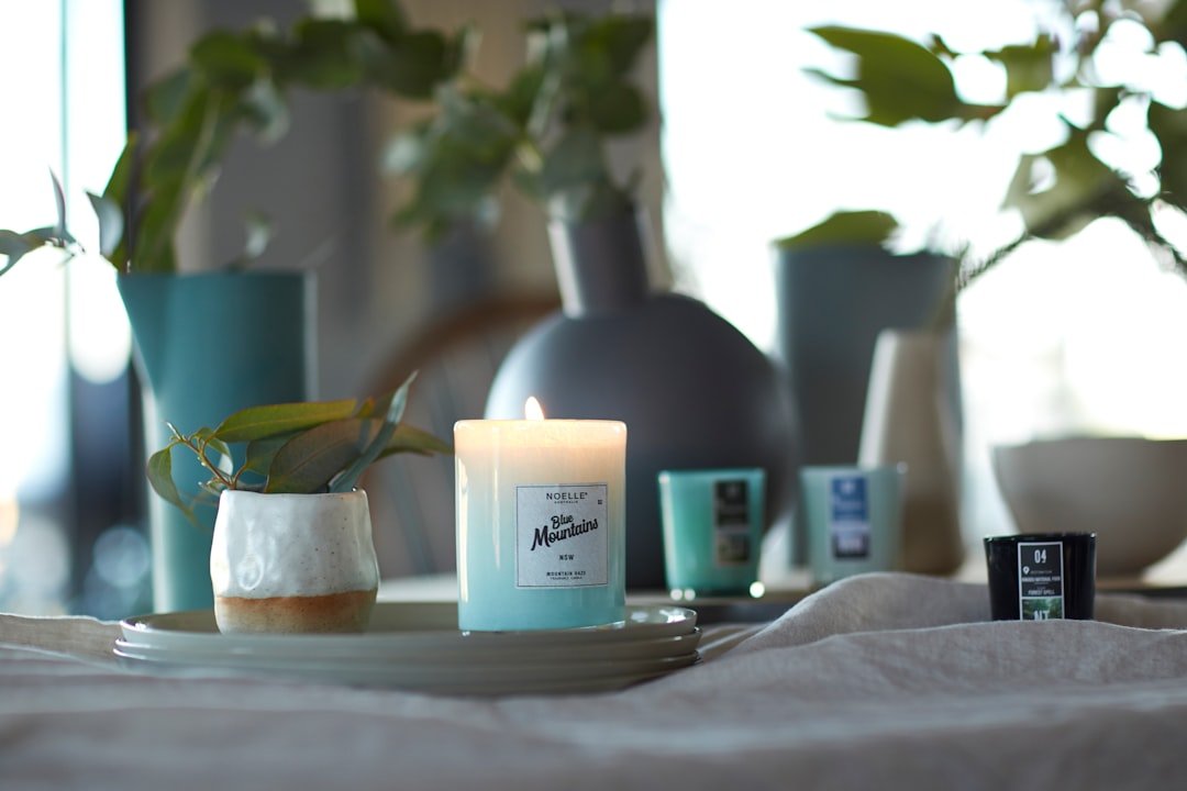 Grouped candles styled on a tray