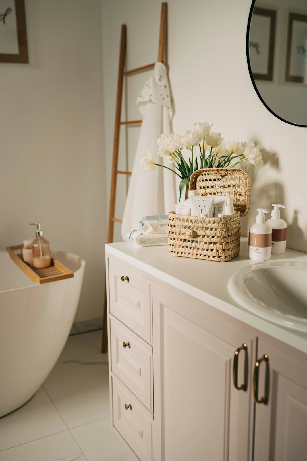 Organized under-sink storage with bins