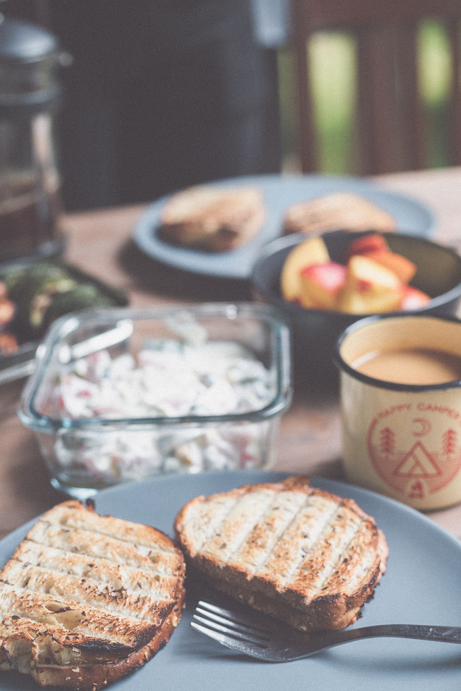 Boiled eggs with soft yolks served in cups — cozy small kitchen breakfast ideas